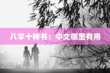 八字十神书：中文哪里有用