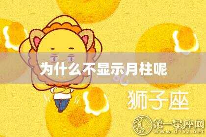 为什么不显示月柱呢