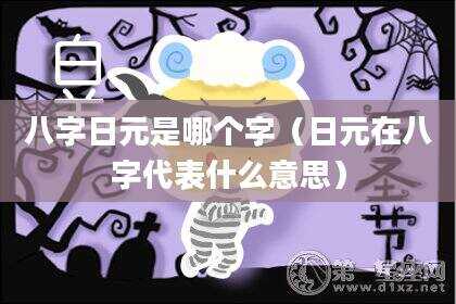 八字日元是哪个字（日元在八字代表什么意思）