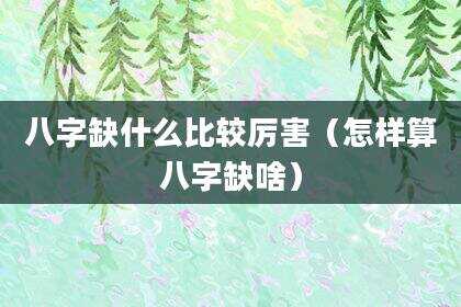 八字缺什么比较厉害（怎样算八字缺啥）