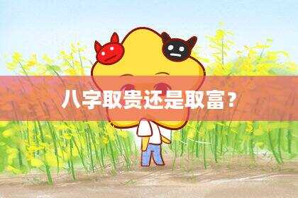八字取贵还是取富？