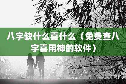 八字缺什么喜什么（免费查八字喜用神的软件）