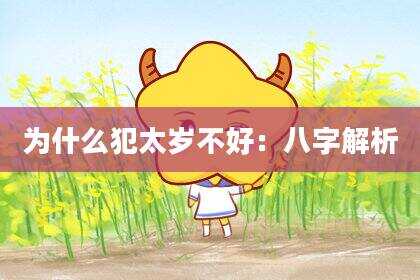 为什么犯太岁不好：八字解析