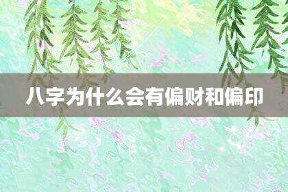 八字为什么会有偏财和偏印