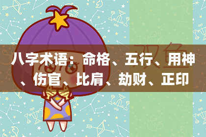 八字术语：命格、五行、用神、伤官、比肩、劫财、正印