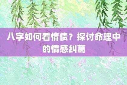 八字如何看情债？探讨命理中的情感纠葛