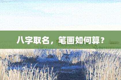 八字取名，笔画如何算？