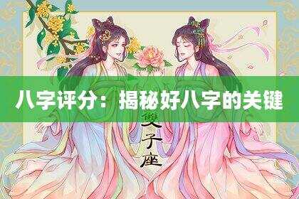 八字评分：揭秘好八字的关键