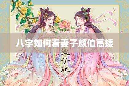 八字如何看妻子颜值高矮