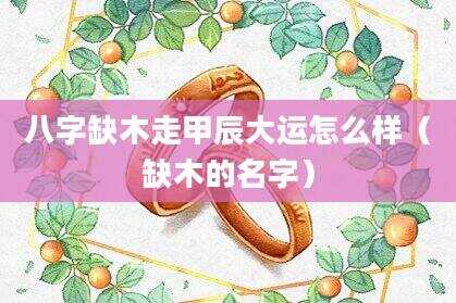 八字缺木走甲辰大运怎么样（缺木的名字）