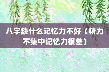八字缺什么记忆力不好（精力不集中记忆力很差）