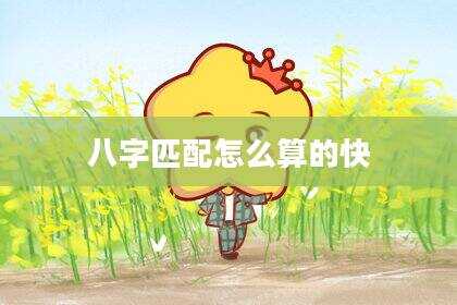 八字匹配怎么算的快