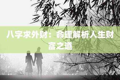 八字求外财：命理解析人生财富之道