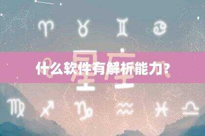 什么软件有解析能力？
