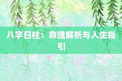 八字日柱：命理解析与人生指引