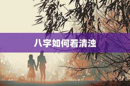 八字如何看清浊