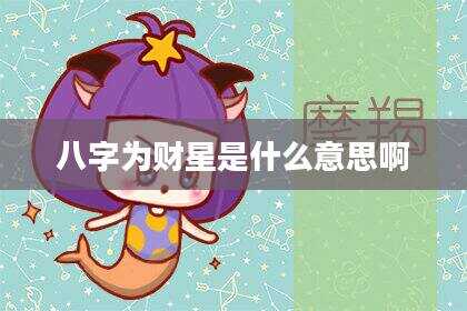 八字为财星是什么意思啊