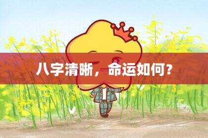 八字清晰，命运如何？