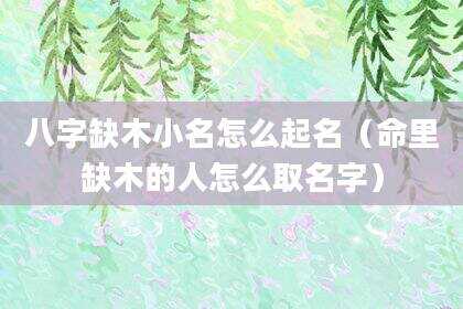 八字缺木小名怎么起名（命里缺木的人怎么取名字）