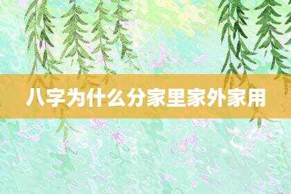 八字为什么分家里家外家用