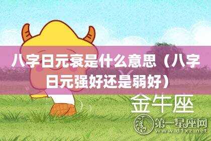 八字日元衰是什么意思（八字日元强好还是弱好）