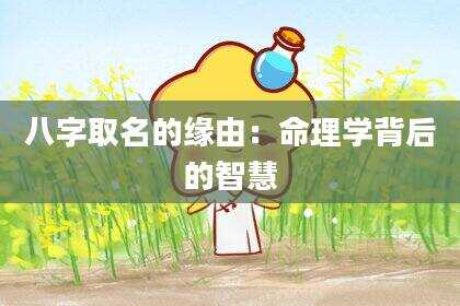 八字取名的缘由：命理学背后的智慧