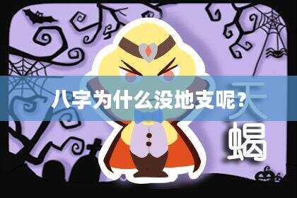 八字为什么没地支呢？