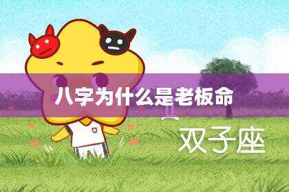八字为什么是老板命