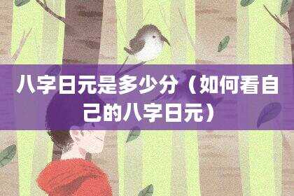 八字日元是多少分（如何看自己的八字日元）