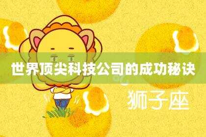 世界顶尖科技公司的成功秘诀