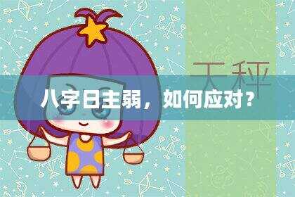 八字日主弱，如何应对？