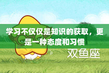 学习不仅仅是知识的获取，更是一种态度和习惯