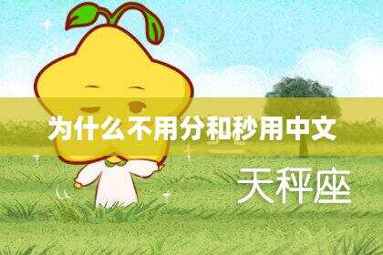 为什么不用分和秒用中文