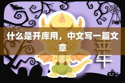 什么是开库用，中文写一篇文章