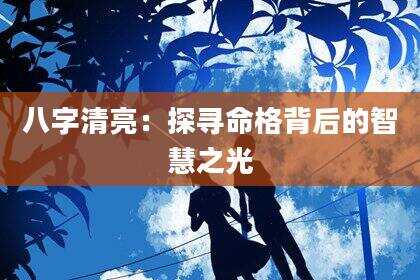 八字清亮：探寻命格背后的智慧之光