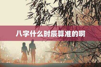 八字什么时辰算准的啊