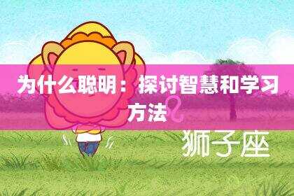 为什么聪明：探讨智慧和学习方法