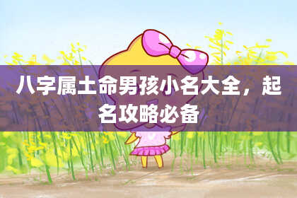 八字属土命男孩小名大全，起名攻略必备