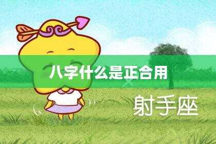 八字什么是正合用