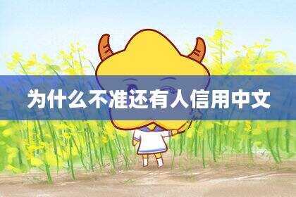为什么不准还有人信用中文