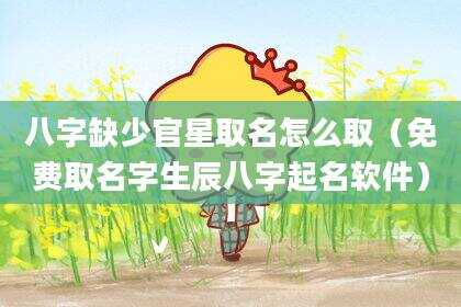 八字缺少官星取名怎么取（免费取名字生辰八字起名软件）