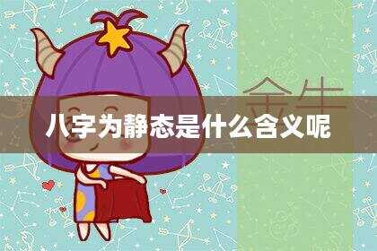八字为静态是什么含义呢
