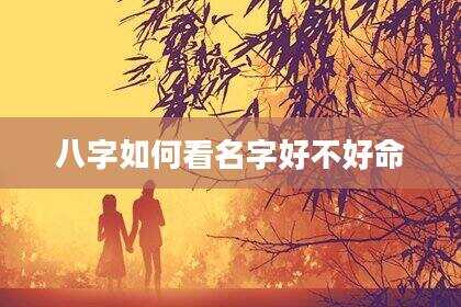 八字如何看名字好不好命