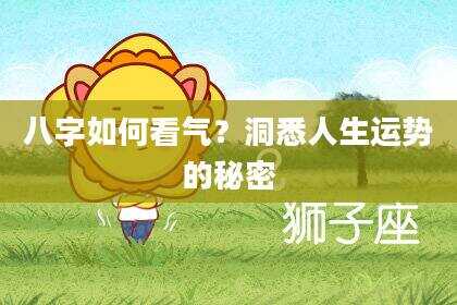 八字如何看气？洞悉人生运势的秘密