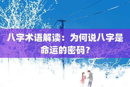 八字术语解读：为何说八字是命运的密码？
